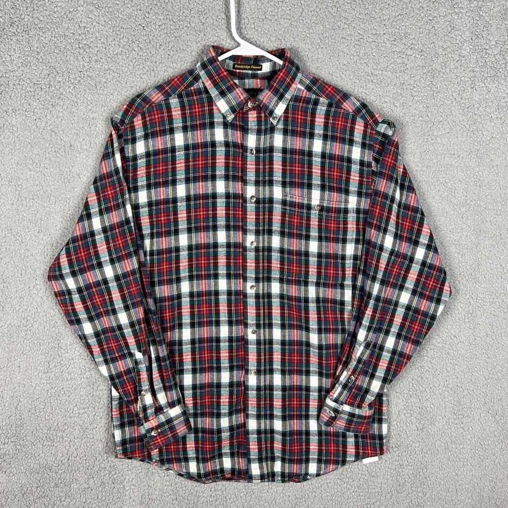 Eddie Bauer Bainbridge Flannel Men's‎ Medium Multicolor Plaid Button Down L/S
